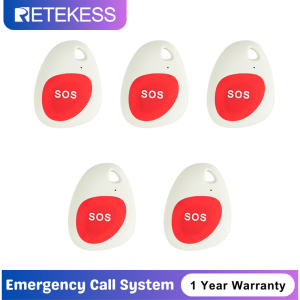 Retekess TH108 Wireless Caregiver Pager Nurse Calling System Delete Call Long Range 2000m With 10 TH010 Caregiver Call Buttons for ClinicMedical and Rehabilitation CenterHospitalNurse Station
