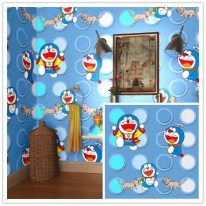 Wallpaper Dinding Motif Doraemon Kucing Polkadot