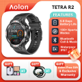 Aolon Smartwatch Tetra R2 49.5mm Exercise Duration/Heart Rate/Blood Pressure/Calories/Custom Wallpaper Men Sport Fitness 400mAh Battery Smart watch Bluetooth Call IP67 Waterproof jam tangan Pria. 
