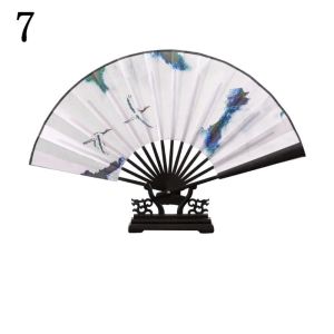 MAOMEI HOUSE Lớn Quạt gấp phong cách Trung Quốc Dày Tre Quạt gấp lụa cổ điển Trang trí ngoài trời Bền Quạt gấp huyền thoại Cổ Đại Phụ nữ