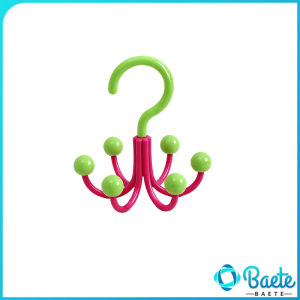 Baete Rotatable 6-Claw Wardrobe Hook Storage Multi-Functional Hanger for Bra Suspenders Hats Belts 1Pc
