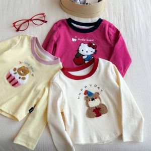 เสื้อยืดแขนยาวแฟชั่น เหมาะสำหรับเด็กหญิงเล็กๆ ใส่ในฤดูใบไม้ผลิและฤดูใบไม้ร่วง【Hippobaby】