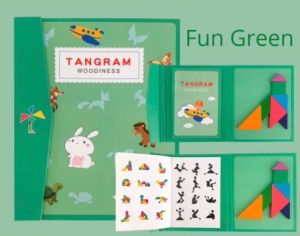 SNI Puzzle Tangram Magnetik/tangram Mainan Edukasi Anak/puzzle bentuk geometris pattern block/Magnetic Tangram Book (C-95)