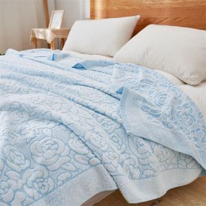 100% Cotton Jacquard Air Conditioning Blanket Super Soft Adult Summer Thin Queen King Bed Blankets Sofa Throws Bedspread