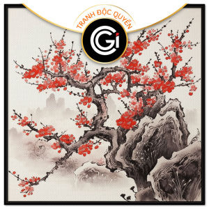Tranh Tết Hoa Đào Tranh Treo Tường Canvas tranh dán tường CGI-74
