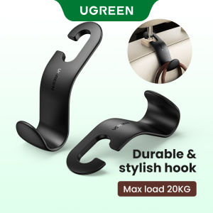 UGREEN 2Pcs/set Car Back Seat Headrest Hanger Holder Hooks (Black)