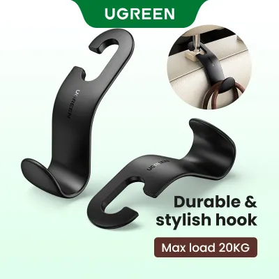 UGREEN 2Pcs/set Car Back Seat Headrest Hanger Holder Hooks (Black)