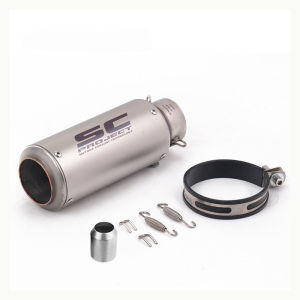 Pinph SC Motorcycle Exhaust Pipe Project Tailpipe Tail Pipe Stainless Motor Exhaust Rear Pipe Universal 51mm Motorcycle Exhaust Muffler With Silencer