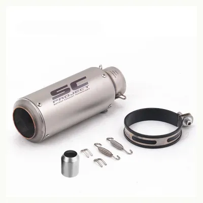 Pinph SC Motorcycle Exhaust Pipe Project Tailpipe Tail Pipe Stainless Motor Exhaust Rear Pipe Universal 51mm Motorcycle Exhaust Muffler With Silencer
