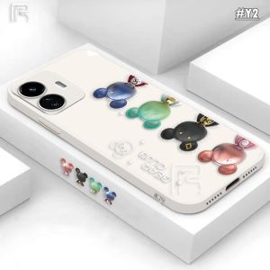 (Lokal Ready) Casing hp Vivo IQOO Z7X V27e V25 V25e V19 V9 V21 V20 V23e Y85 S1 S1 Pro  Kartun Bear Club Desain Beruang Mekanik Silikon Soft Case