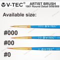 V-Tec Brush 1001 Round Detail 0 / 00 / 000  / Kuas Lukis Kecil. 