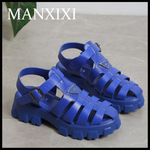 MANXIXI Fashion Women Candy Color 1.97 Inches Mid High Heels Flat Wedge Sandals (Size 35-43)