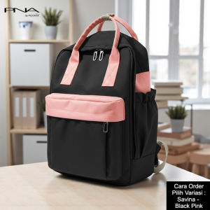 Peonia PNA SAVINA Water Resistant Tas Ransel Besar Wanita Laptop Backpack Punggung Kantor Kerja Sekolah Kuliah Outdoor Trendy Fashion Style Travel Casual Anak Remaja Perempuan Selempang Cewek Bag