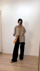 KEMEJA POCKET WANITA OVERSIZE/KEMEJA POCKET WANITA LENGAN PANJANG/KEMEJA POCKET ATASAN WANITA/KEMEJA POCKET LD120/KEMEJA POCKET OVERSIZE WANITA/Gea Niki Top Shirt