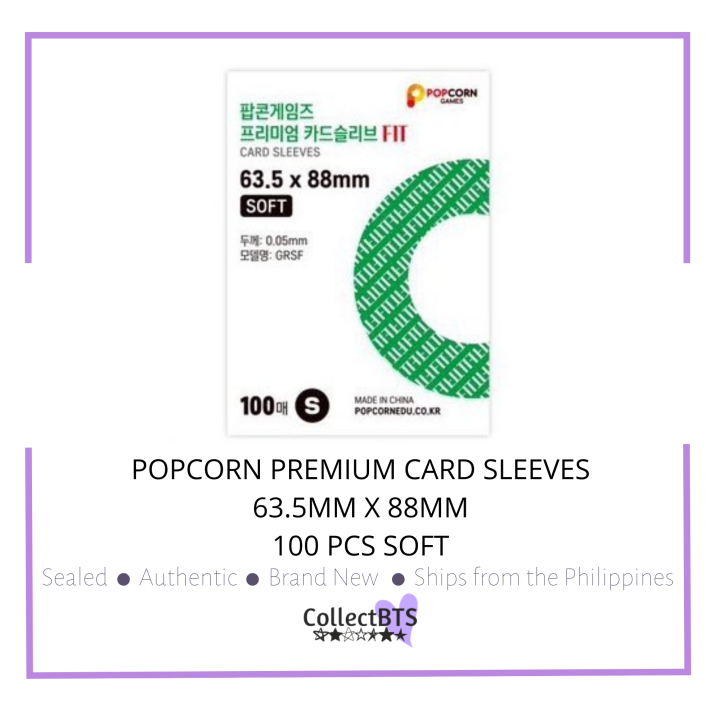 Popcorn Card Sleeve 63.5 x 88 mm FIT SOFT 100 pieces On Hand Sealed  Authentic Brand New CollectBTS Photo card Sleeves | Lazada PH