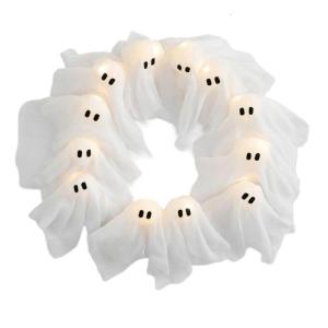 Lighted Phantom Ornament for Indoor Outdoors Halloween Decoration Weather Resistant Materials Hanging Garlands