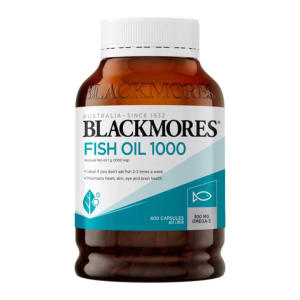 Blackmores Odourless Fish Oil 1000mg 400 capsules. Supports eye and heart health. Genuine and original.