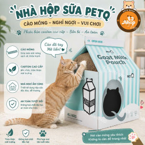 Nhà cào móng cho mèo sữa dê PetQ cho mèo Thiết kế xinh xắn Kết hợp decor phòng - T3 PETS SHOP