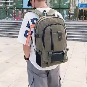 【Ship in 24H】backpack Men 【耐磨帆布】大容量双肩包旅行背包时尚潮男女中大学生书包行李包syfdc0010.22现货