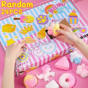 24 Pcs Slow Rebound Squishy Blind Box Soft Sensory Fidget Toy Stress Relief Reward Gift for Kids