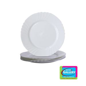 Home Gallery Opal Glass Dinner Plate 6pcs 10" Food Grade Material BPA Free Microwave Safe