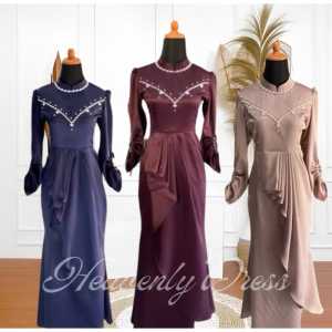 Kharisma Dress Satin Burgundy Polos Kondangan Bridesmaid Duyung Body Cone Gamis Lebaran 2025