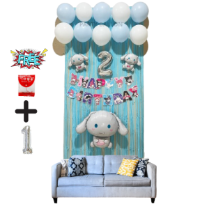 Paket Dekorasi Tema Karakter Kartun Sanrio | Set Dekorasi Balon Ulang Tahun Sanrio Kuromi My Melody Cinnamoroll Pink Putih Ungu Hitam | Paket Perlengkapan Pesta Ultah Anak