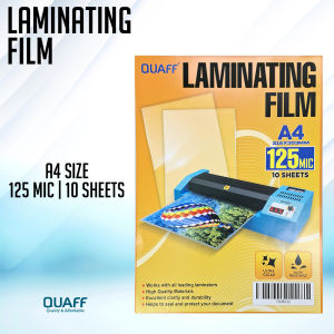 Quaff 10 Sheets Laminating Film 125 Micron & 250 Hot Process (Short - A4 - Long)