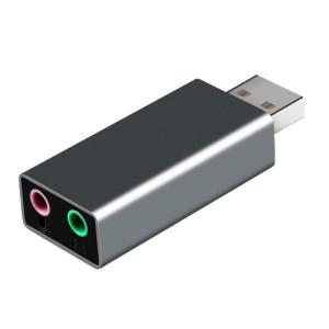 อะแดปเตอร์ USB USB เสียงภายนอกสำหรับพีซีแล็ปท็อปเดสก์ท็อปเสียงสเตอริโอพร้อมพอร์ตไมโครโฟน3.5มม.