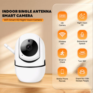 1080P 360 ° network camera with rotatable gimbal equipped with infrared night vision motion detection two-way audio and WiFi mobile monitoring