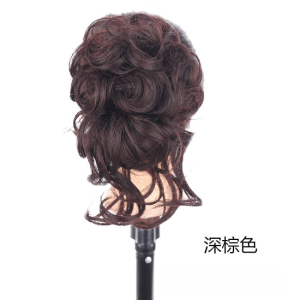 Fluffy Natural Bun Wig Hairstone Clamping Clip Curly Hair Clips Hair Ring Bridal Hair Tool Women Korean Fashion Hair Accessories