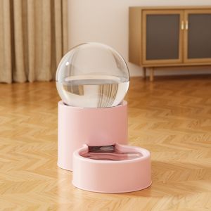 FOUNDTWO Plastic Automatic Pet Feeder Neck Protection Large Capacity Pet Food Bowl Drinking Fountain Visual Window Food Water Container For Cats Dogs