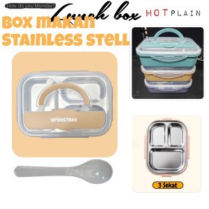 Kotak Makan 3 Sekat 4 Sekat 5 Sekat Stainless Steel / Kotak Makan Bisa Menghangatkan Makanan