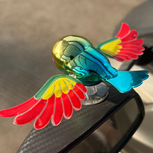 Moving Wings Bird Car Ornament – Dual Color 30MPH Activated Wings! For Car Motorcycle Helmet – Fun Dashboard Decor"