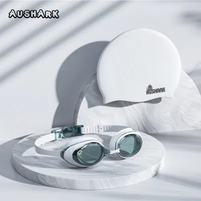 AUS Unisex Swimming Goggles Anti-fog Swim Goggle Glasses with Myopia degree（White）