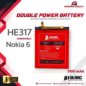 Baterai VIKING Double Power Nokia 6 HE317 HE-317 Batre Batrai Battery Dual Power Handphone HP HE 317