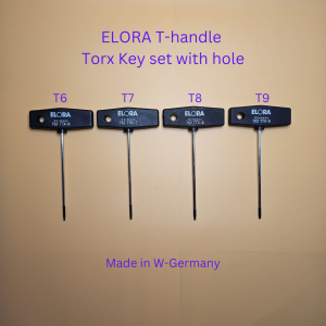 Ready stock. ELORA T-handle Torx key T6 T7 T8 T9. Made in W-Germany. Length 96mm