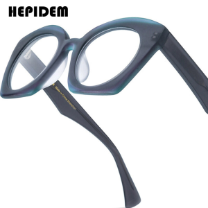 HEPIDEM Acetate Gọng kính phụ nữ 2025 New quá khổ gọng lớn Mắt Mèo Kính mắt nữ thời trang thương hiệu nổi tiếng thiết kế nerd Cateye Kính Eyewear 9375