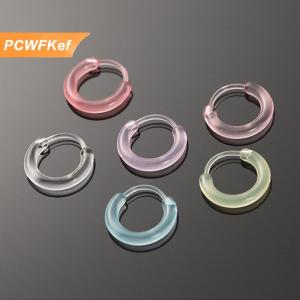 【PCWFKef】 10Pcs Đầy Màu Sắc Nhựa Hoop Bông Tai Dễ Thương Nhỏ Bông Tai Cho Phụ Nữ Cô Gái Đơn Giản Đa Năng Tai Khóa Đồ Trang Sức Phụ Kiện Quà Tặng