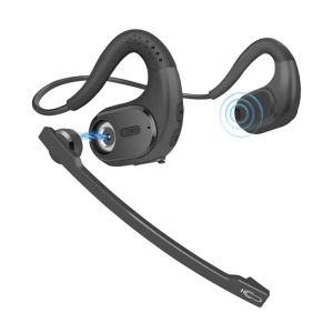 Wireless Bluetooth Headset with Removable Microphone Noise Cancelling Wireless Headset for Phones Laptop Computer PC Open Ear Headphones for Office Meeting Running Cycling Driving Working-12 Hrs