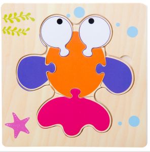 Mainan Edukasi Anak Jigsaw Puzzle Kayu 3D Timbul Lucu Wooden Toys MURAH