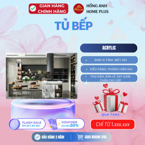 Tủ bếp cánh acrylic là giải pháp phù hợp cho gia đình cần không gian bếp gọn gàng dễ sử dụng