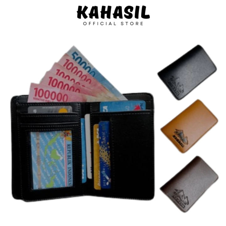 KAHASIL%20Dompet%20Lipat%20Pria%20Berdiri%203/4%20Tanggung%20Bahan%20Kulit%20PU%20Leather%20KHDP03%20-%20Image%203