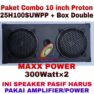 PAKET COMBO Speaker 10 Inch Woofer Proton SUWPP Plus Box Double & Siku