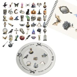 50Pieces Transparent Sticker Pack Witchcraft Watercolor Art Decals For Notebook Phone Case Bottle Customization