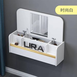 LZ-Light luxury Wall small makeup Taipei European wall hanging storage makeup cabinet flipped makeup table bedroom hanging wall corner desk