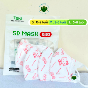 Khẩu trang trẻ em 5D kids An Tâm dành cho bé 0-2 tuổi 2- 8 tuổi hộp 10 cái