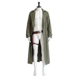 Star Wars Outlaws cos Long military green trench coat complete Halloween costume set for cosplay events