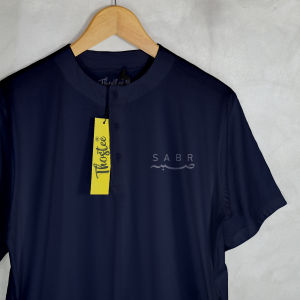 Thostee T-Shirt Kurta Button Baju Muslim Premium Cotton Combed 30s Sabr