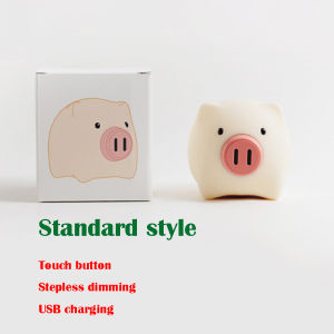 Cartoon Pig Silicone Night Light 2-Color Ambience Lamp Home Bedroom Decoration Holiday Gifts for Children Night Lamp